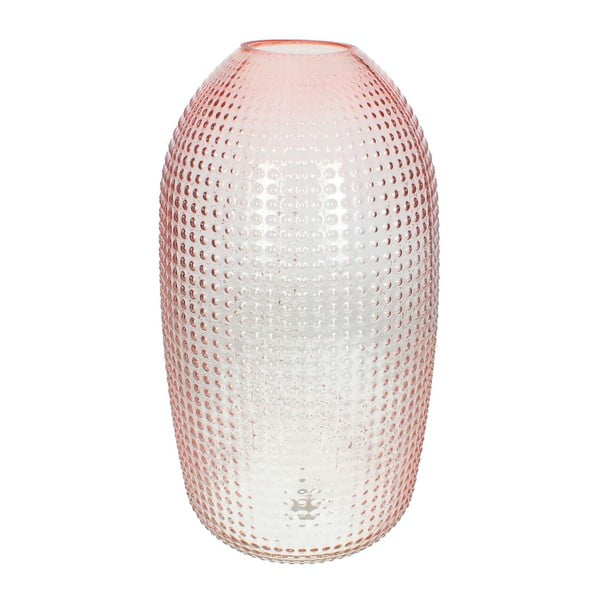 Růžová skleněná váza HF Living, výška 40 cm