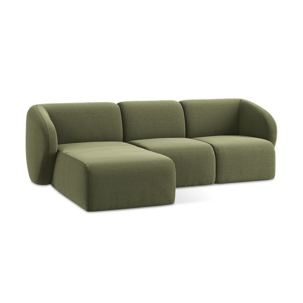 Зелен кадифен ъглов диван (ляв ъгъл) Lani – Makamii-image-4