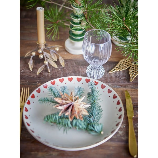 Бяла глинена чиния с коледен мотив ø 26,5 cm Jolly – Bloomingville-image-1