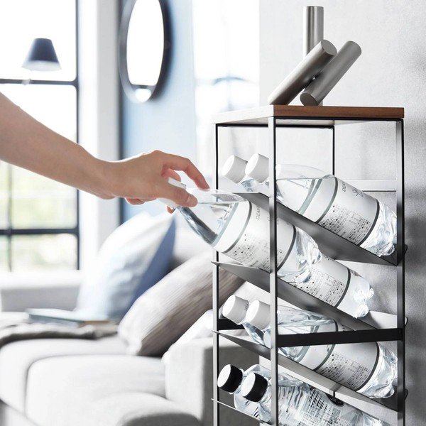 Черен метален стелаж за вино брой бутилки 16 20x88,5x19 cm Tower – YAMAZAKI-image-3