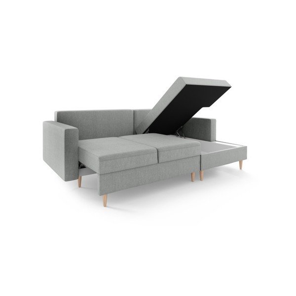 Сив разтегателен диван Aubrieta с място за съхранение, десен ъгъл - Mazzini Sofas-image-2