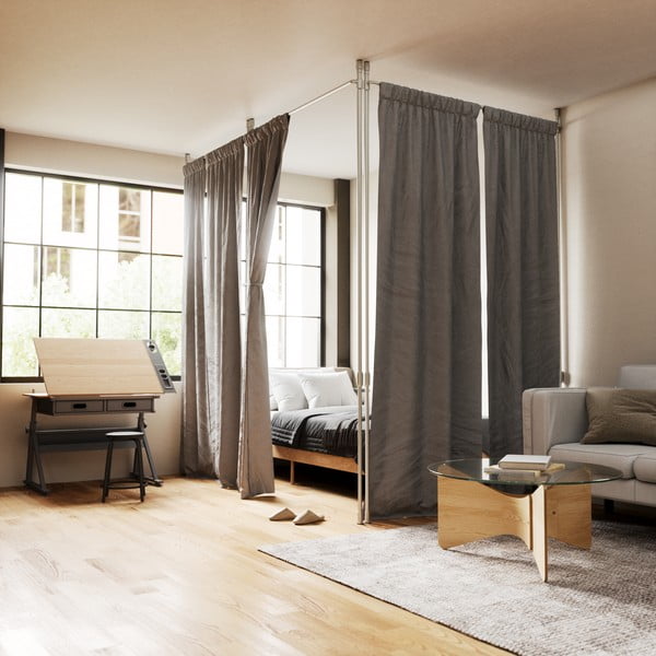 Стоманена разделителна рамка за завеса в сребрист цвят Anywhere – Umbra-image-1