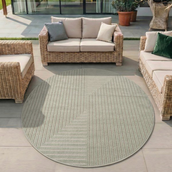 Зелен кръгъл килим за открито и закрито ø 80 cm Nova 1202 – Ayyildiz Carpets-image-1