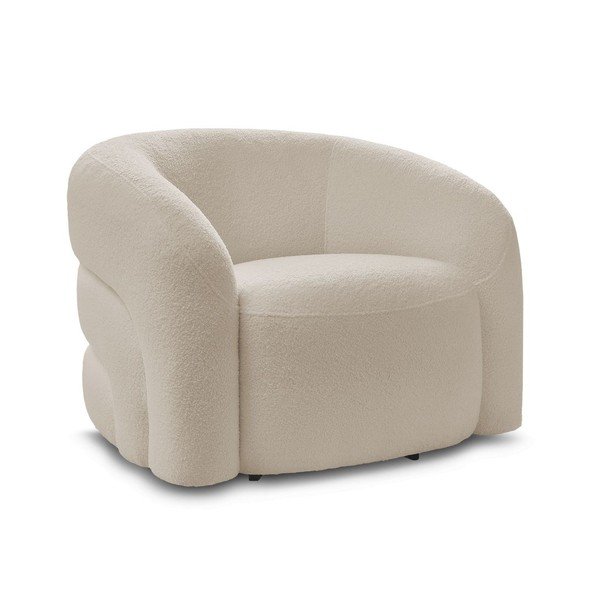 Бежово въртящо се кресло от прежда с примки от букле Elina – Bobochic Paris