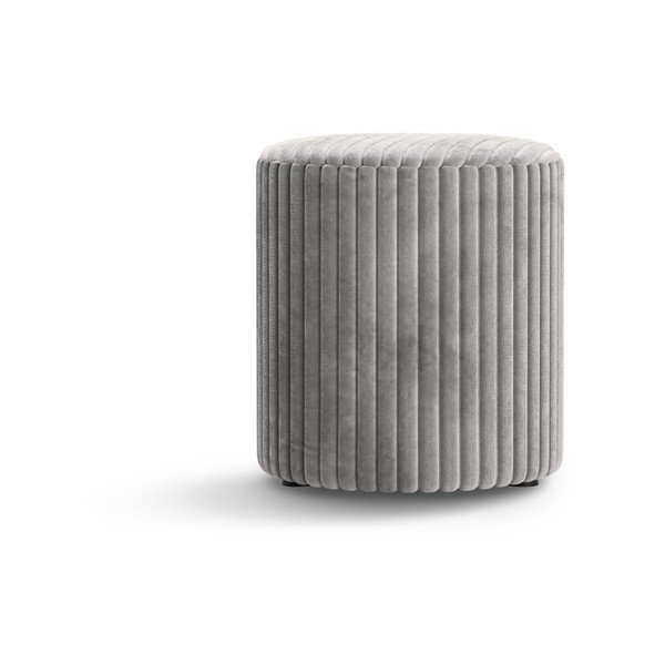 Светлосива табуретка от рипсено кадифе Dia – Micadoni -image-1