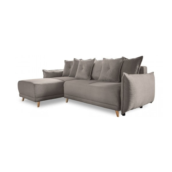 Светлокафяв велурен разтегателен диван (променлив) Lazy Lukka - Miuform