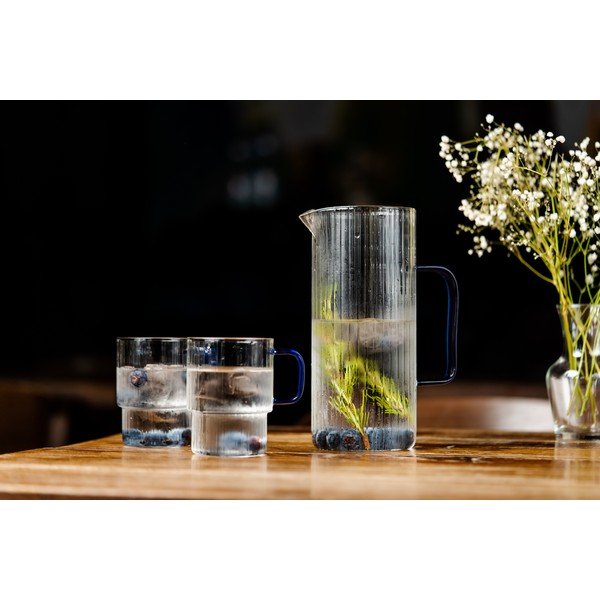Сини стъклени чаши в комплект 2 бр. за капучино 350 ml Livio – Vialli Design-image-2