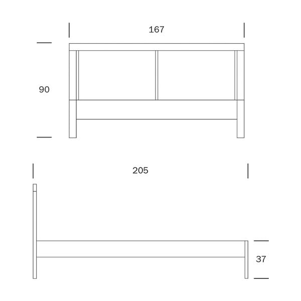 Бяло ръчно изработено легло от масивно брезово дърво Koli Tina, 160 x 200 cm - Kiteen-image-1