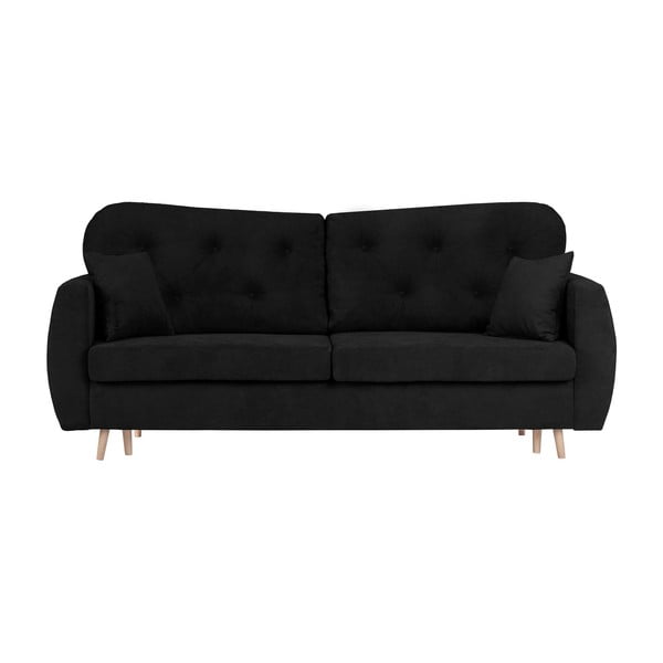 Черен триместен разтегателен диван с място за съхранение Orchid - Mazzini Sofas