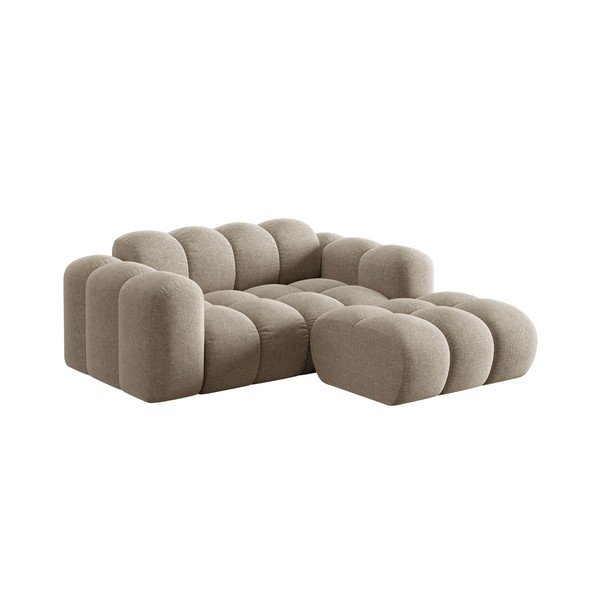 Светлокафяв шенилов ъглов диван (десен ъгъл) Treno – Cosmopolitan Design-image-1