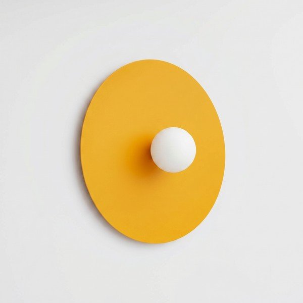 Жълта метална стенна лампа ø 50 cm AKE – Thoro-image-3