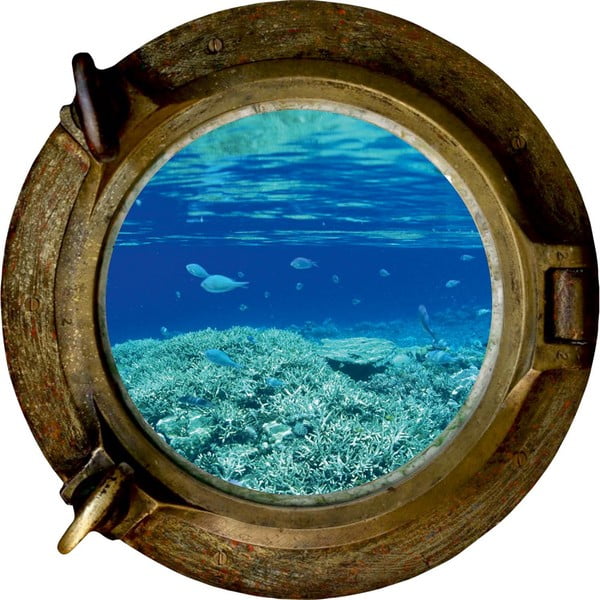 Декоративен стикер за стена Океан, 33 x 33 cm - Evila Originals