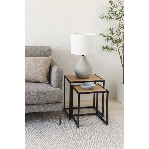 Странични масички в комплект 2 бр. от декор от дъб  38x38 cm Noah – Bonami Essentials-image-1