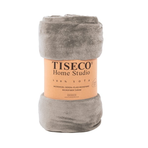 Тъмно сиво микро плюшено одеяло , 220 x 240 cm - Tiseco Home Studio