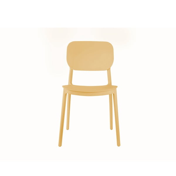 Жълт пластмасов трапезен стол Cheer – Leitmotiv-image-1