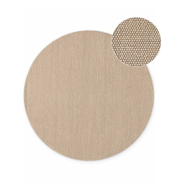 Бежов ръчно изработен вълнен кръгъл килим ø 200 cm Richmond Diana – Ted Baker