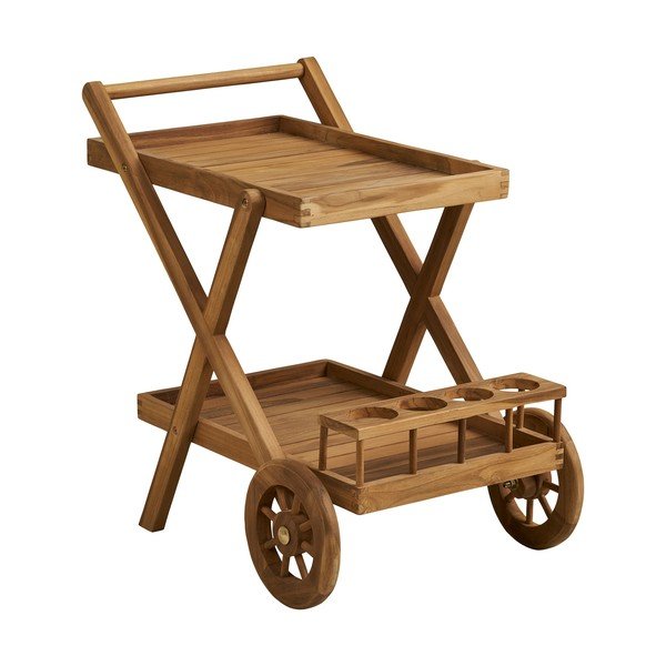 Маса за сервиране на колелца от масивна дървесина 50x86 cm Pasaku – House Nordic