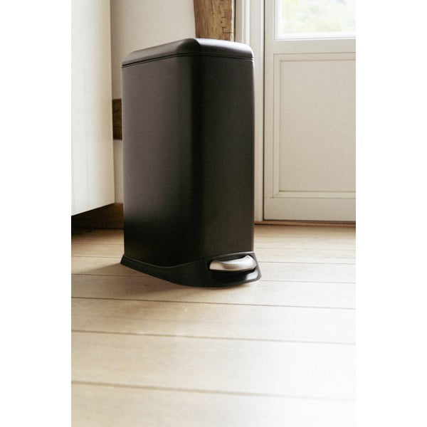 Матово черно стоманено кошче за боклук с педал 20 l Design – Wenko-image-2