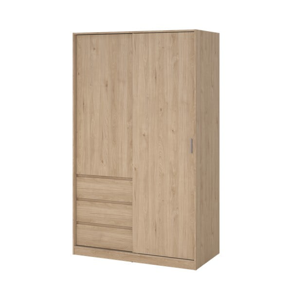 Гардероб от дъбов декор  с плъзгащи се врати в естествен цвят 119x200x60 cm Naia – Tvilum-image-4