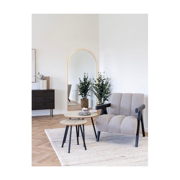 Светлосиво кресло от прежда с примки от букле Florence – House Nordic-image-2