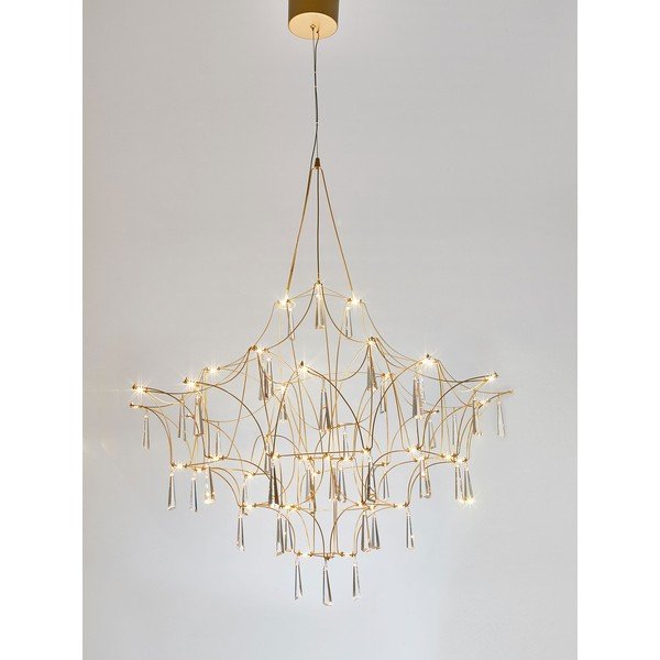 Метално LED висящо осветително тяло  в златист цвят ø 80 cm Goro – Nova Luce-image-3