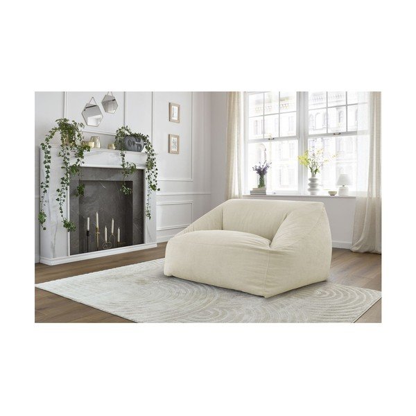 Бежов пуф от рипсено кадифе Lilibet – Bobochic Paris-image-1