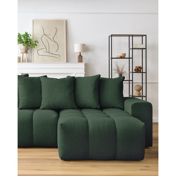 Зелен ъглов диван (десен ъгъл) Mont-Blanc - Bobochic Paris-image-1