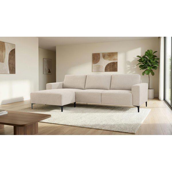 Бежов шенилов ъглов диван (ляв ъгъл) Fabian – Scandic-image-1