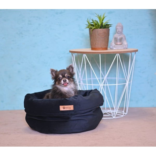 Тъмно синьо кадифено легло ø 40 cm Basket Royal - Petsy-image-2