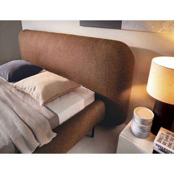 Теракотено двойно легло 160x200 cm тапицирано с място за съхранение и включена подматрачна рамка 160x200 cm Pointt – ELTAP-image-3