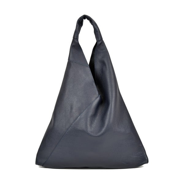 Тъмносиня кожена чанта за пазаруване - Anna Luchini
