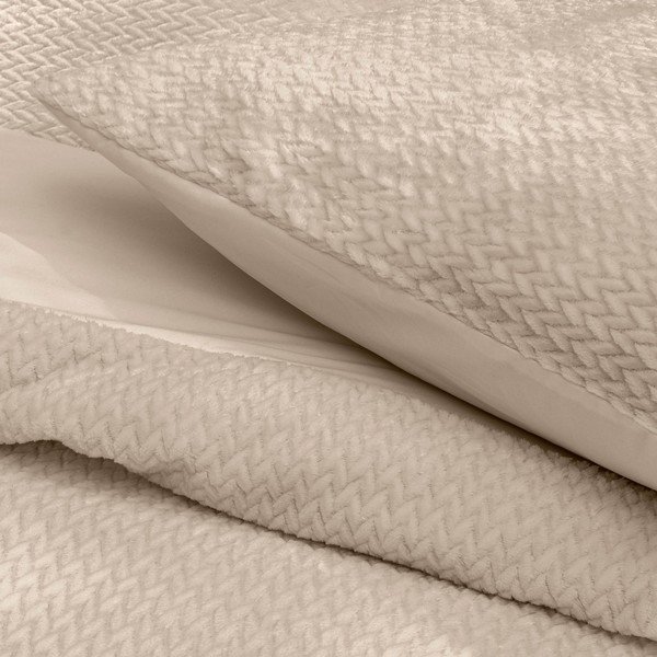 Бежово двойно /удължено 3 части фланелено спално бельо 240x220 cm Flanela – douceur d'intérieur-image-2