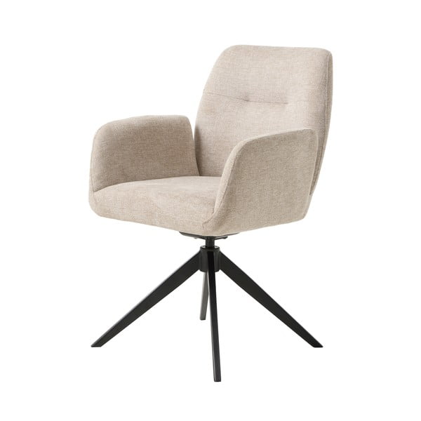 Кремав тапициран трапезен стол с подлакътници Roxana – Unique Furniture-image-2