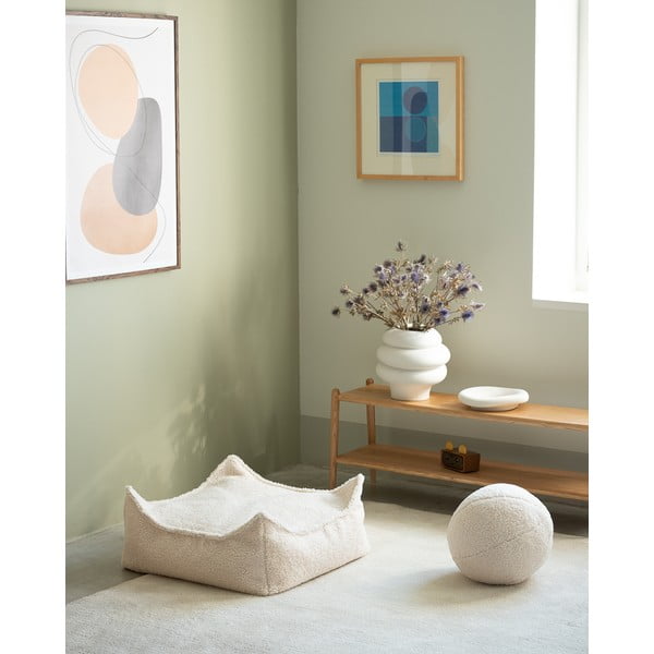 Кремав детски пуф от букле Square – Wigiwama-image-4