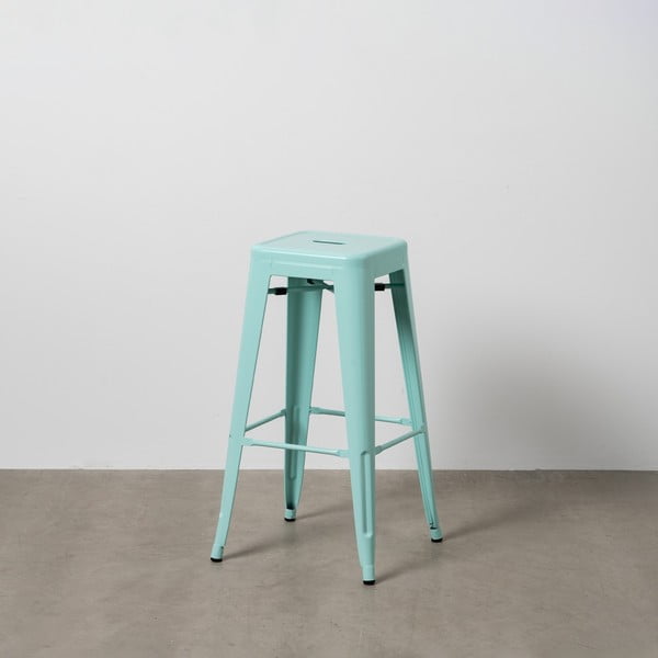 Тюркоазени метални бар столове в комплект 2 бр. (височина на седалката 76,5 cm) – Ixia-image-1