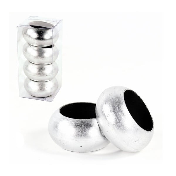 Комплект от 4 пръстена за салфетки в сребристо Unimasa - Casa Selección
