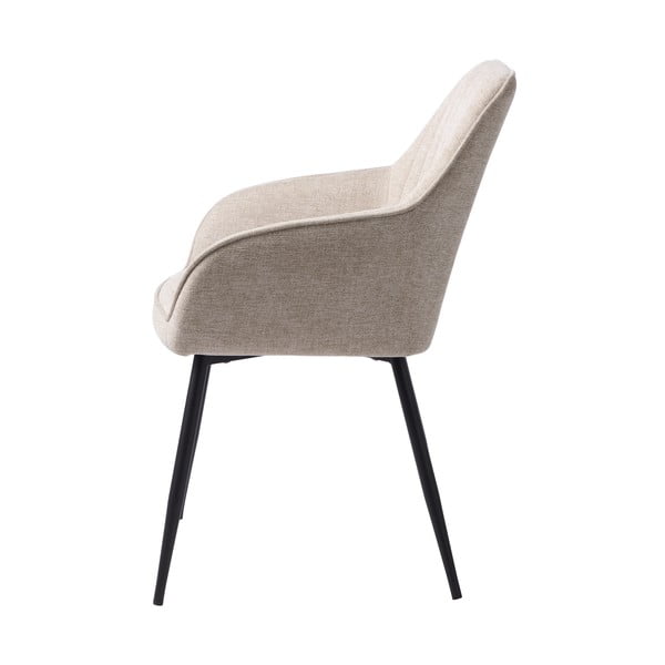 Бежов тапициран трапезен стол с подлакътници Nolan – Unique Furniture-image-2