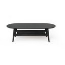 Черна масичка за кафе от дъб  60x130 cm Curved – Woodman