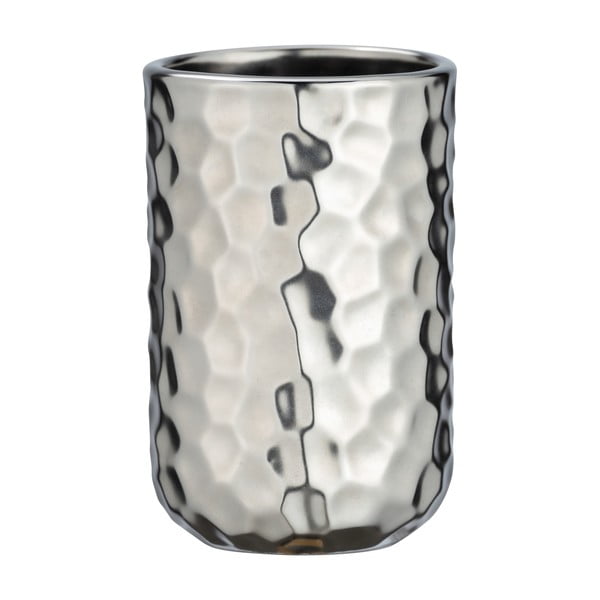 Керамична чаша за четка за зъби в сребристо Lunas - Wenko