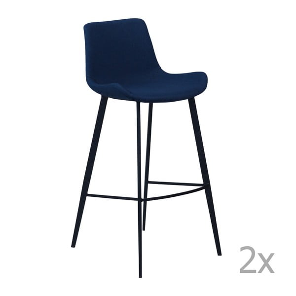 Sada 2 tmavě modrých  barových židlí DAN– FORM Hype
