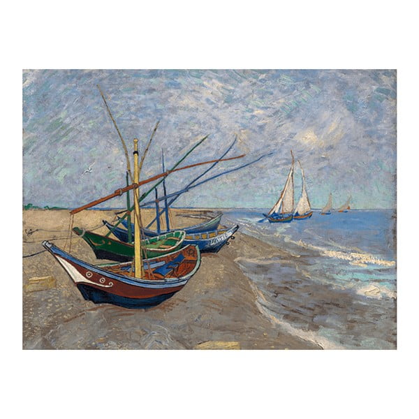 Репродукция на Винсент ван Гог - , 40 x 30 cm Fishing Boats on the Beach at Les Saintes-Maries-de la Mer - Fedkolor