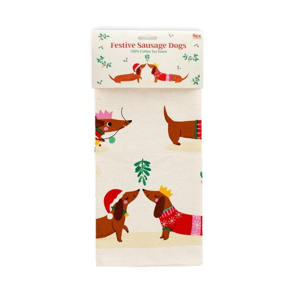 Памучна кърпа за съдове 70x50 cm Festive Sausage Dog – Rex London-image-4