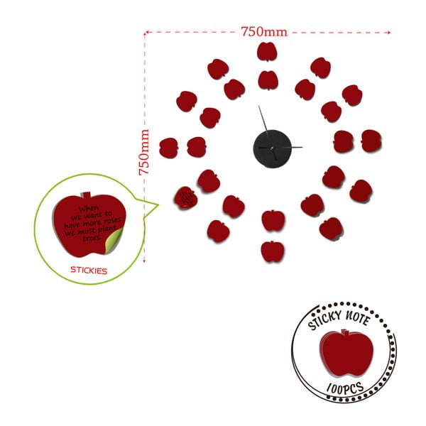 Стенен часовник Ябълки, ⌀ 75 cm - Mauro Ferretti-image-2