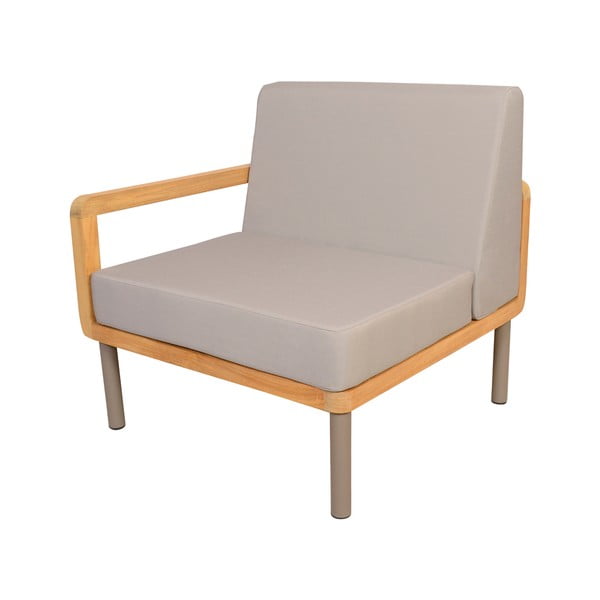 Модул за градински диван в сив и естествен цвят (ляв ъгъл) Kallysta – Ezeis