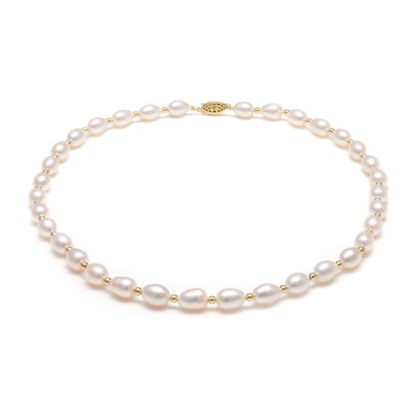 Bílý perlový náhrdelník GemSeller Jona