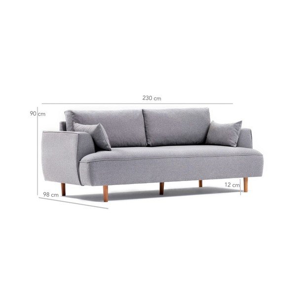 Светлосив триместен диван Felix - Balcab Home-image-3