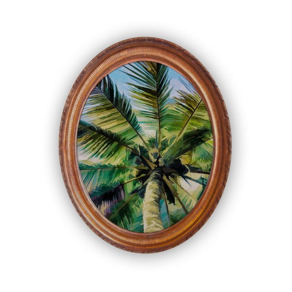 Овална картина за стена Палмово дърво - Velvet Atelier