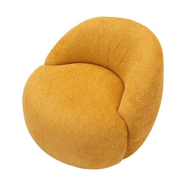 Кресло от прежда с примки от букле в цвят горчица Ginerva – Mauro Ferretti-image-3