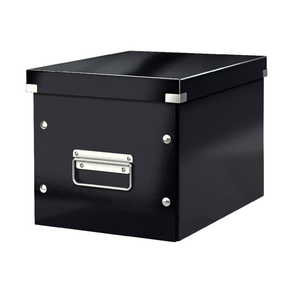 Черна картонена кутия за съхранение с капак 26x26x24 cm Click&Store – Leitz