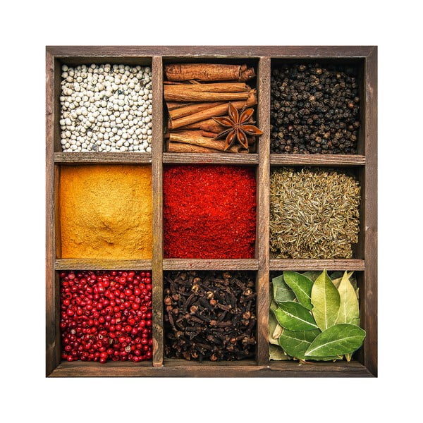 Картина върху стъкло 30x30 cm Spices Box – Styler